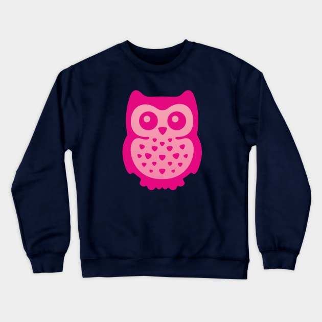 Cute Pink Baby Owl Crewneck Sweatshirt by XOOXOO